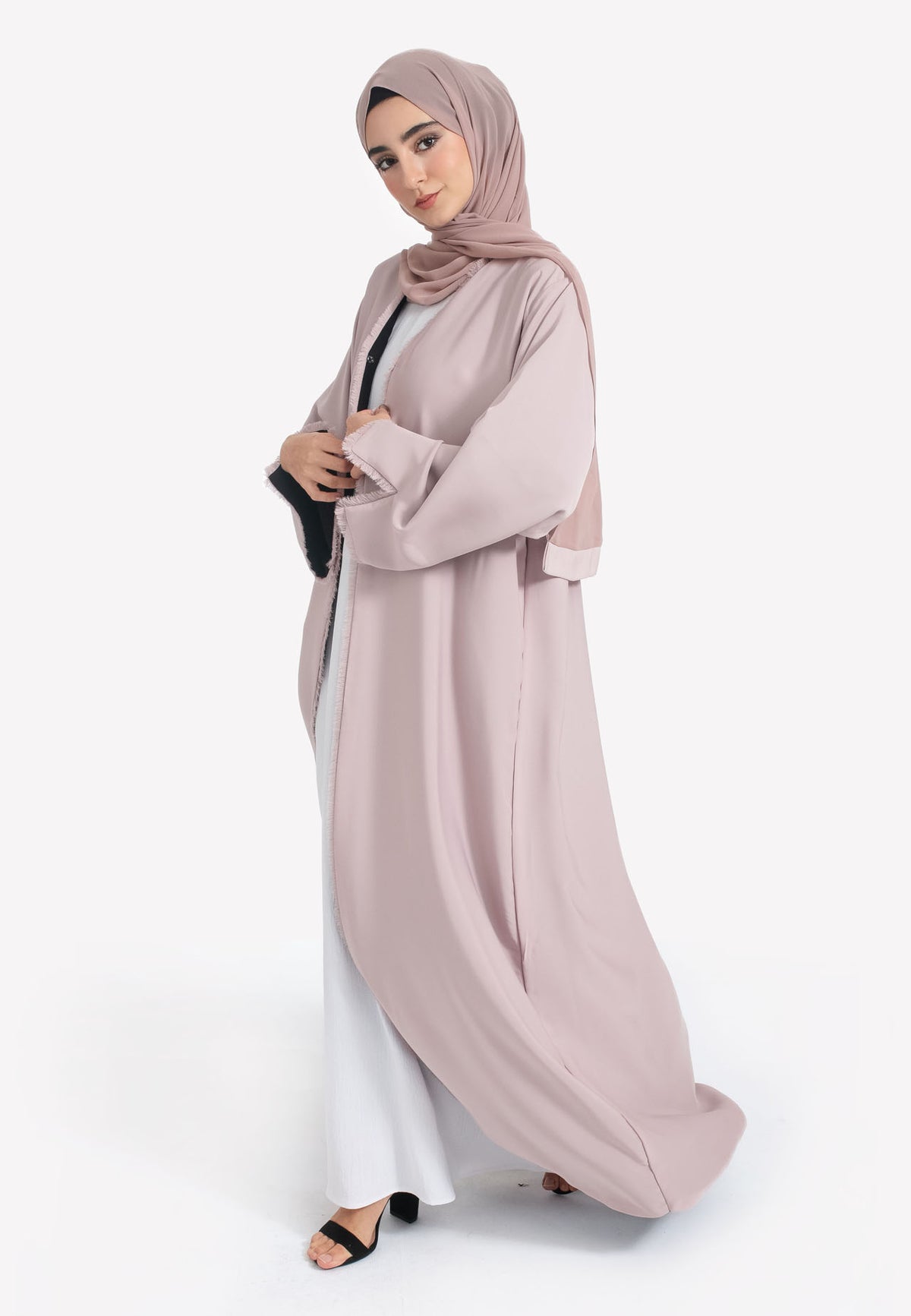 Reversible Nude Open Abaya