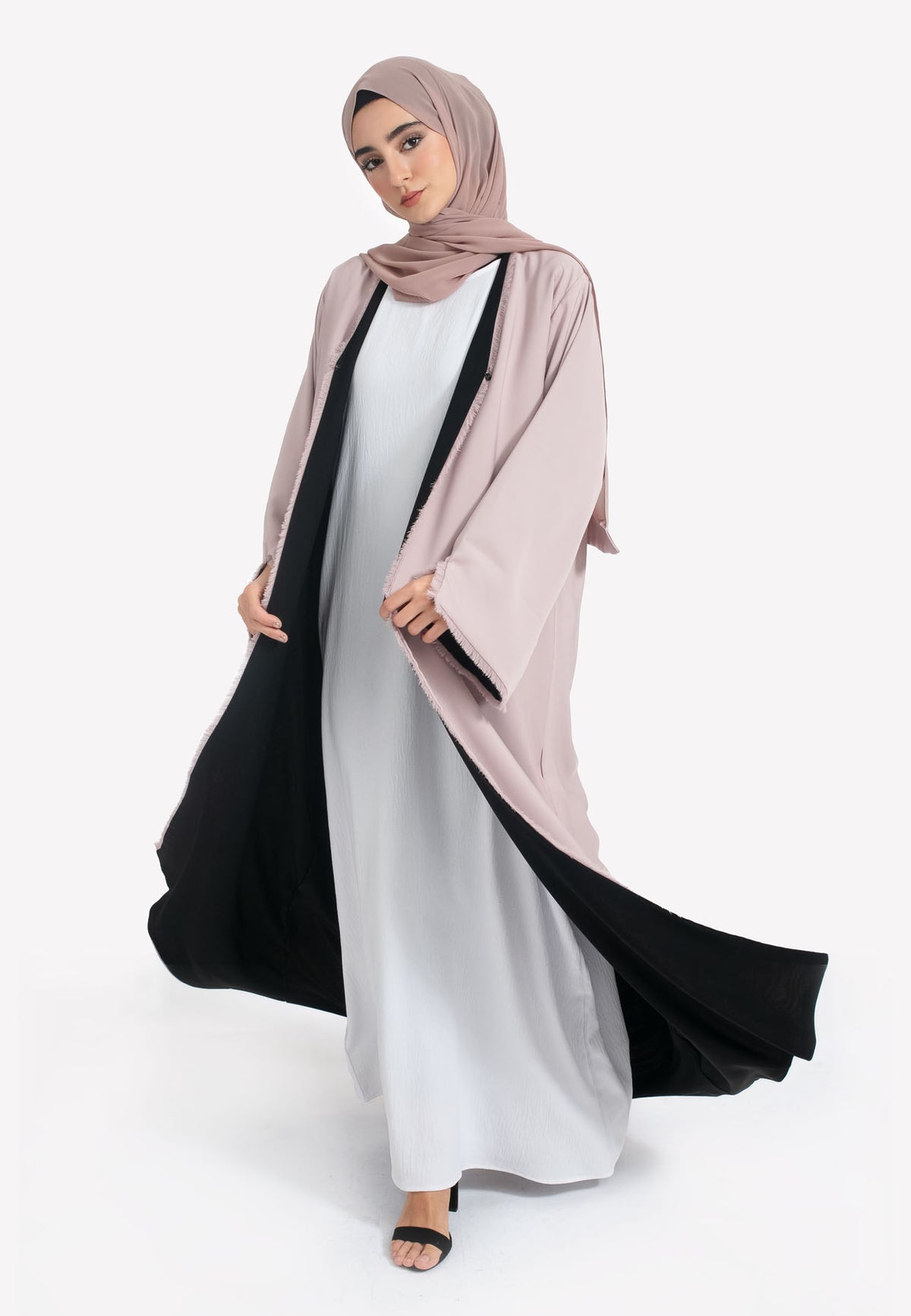 Nude Reversible Abaya Front 