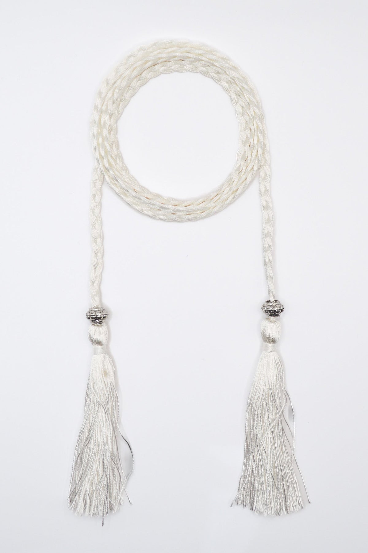 Plaited Tassel Belt - White Hayah Al-Muslimah
