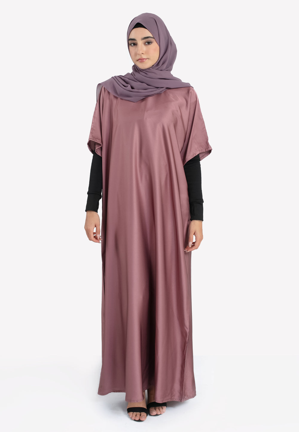 Premium Rose Satin Inner Slip Dress | Hayah Al-Muslimah Premium Rose Satin Inner Slip Dress | Hayah Al-Muslimah