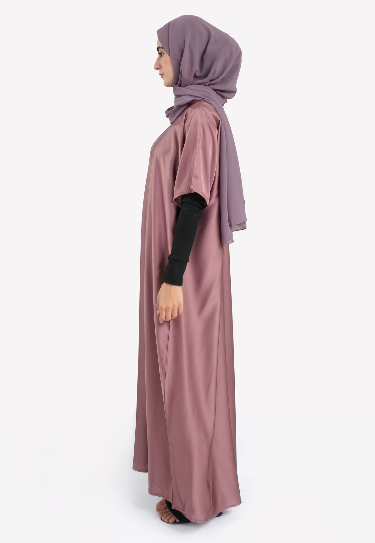 Rose Satin Inner Slip Dress - Side