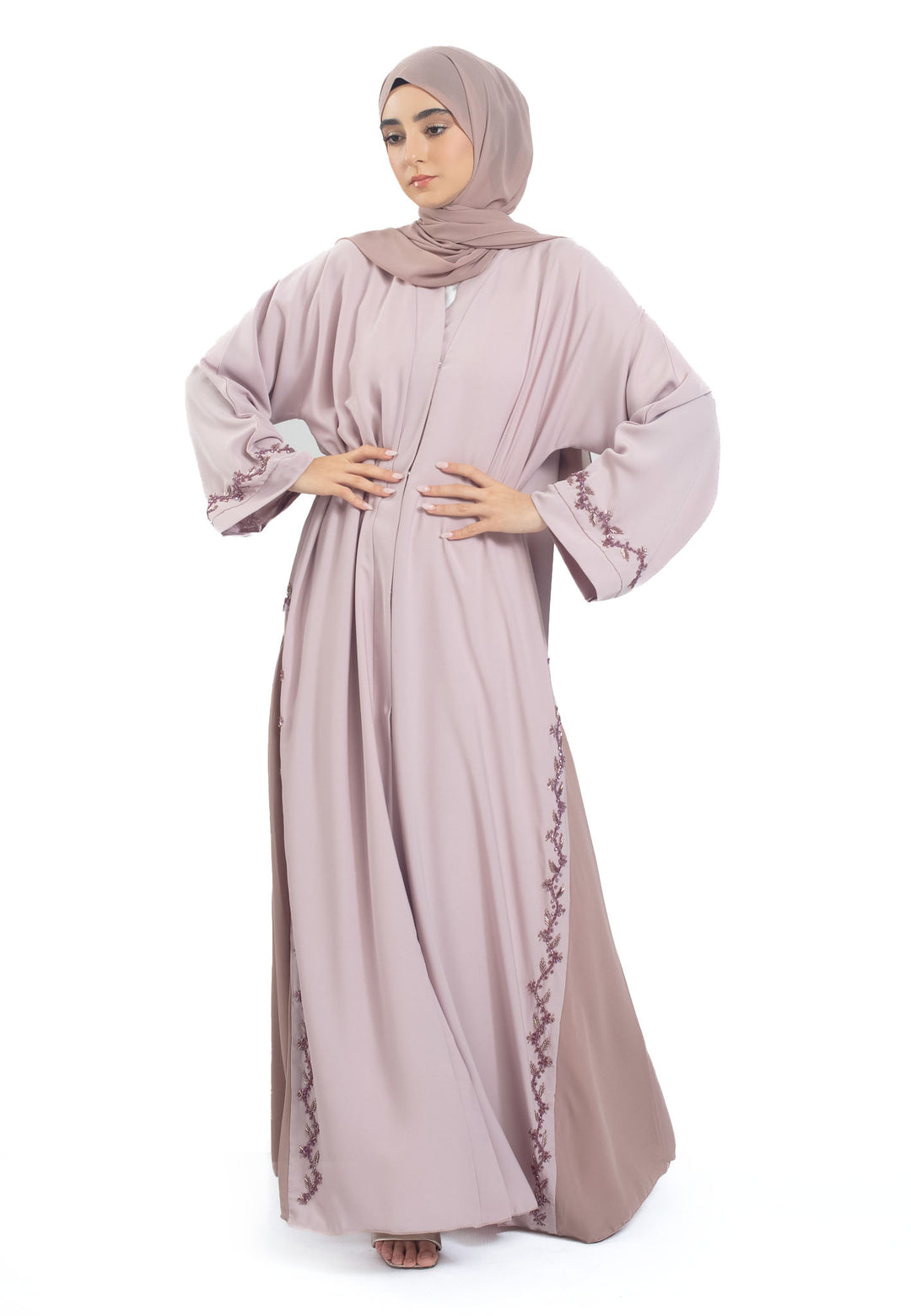 Closed Style of Rose embellished Abaya
