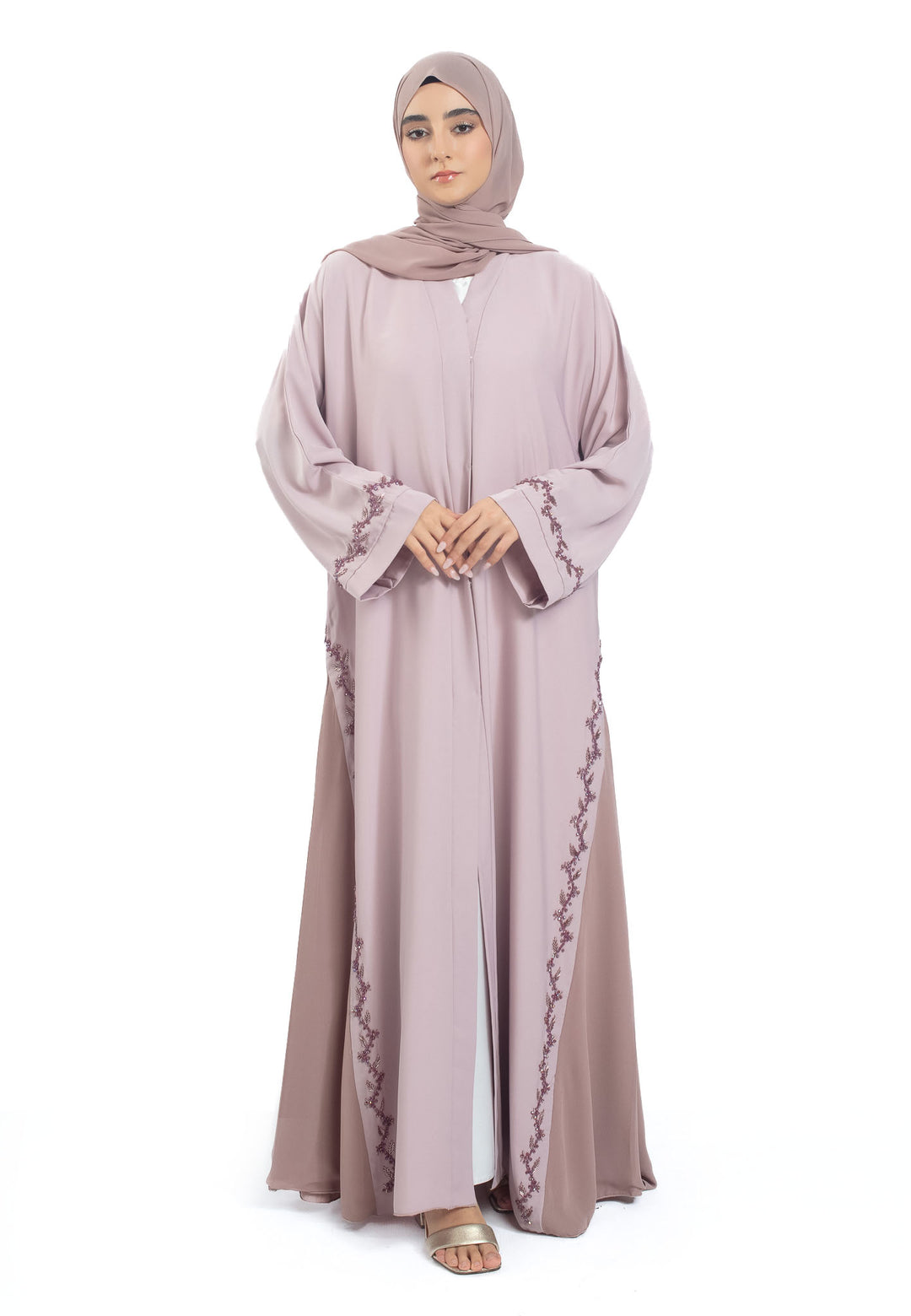 Front of rose embellished abaya