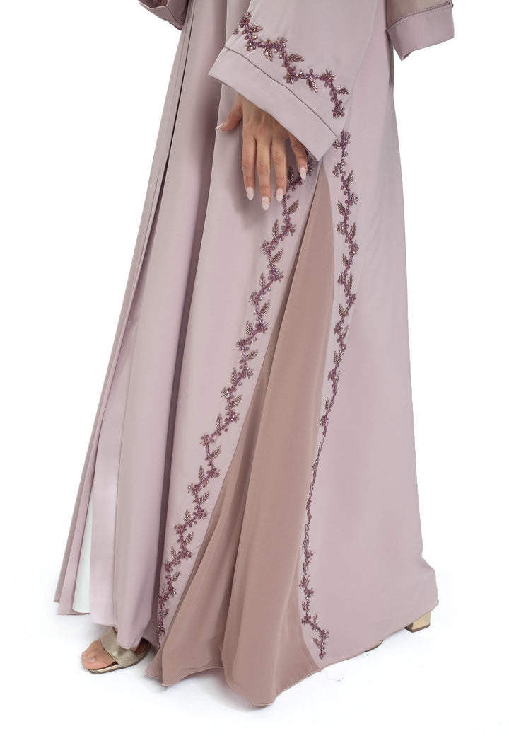 Inset Chiffon Details of Rose Abaya