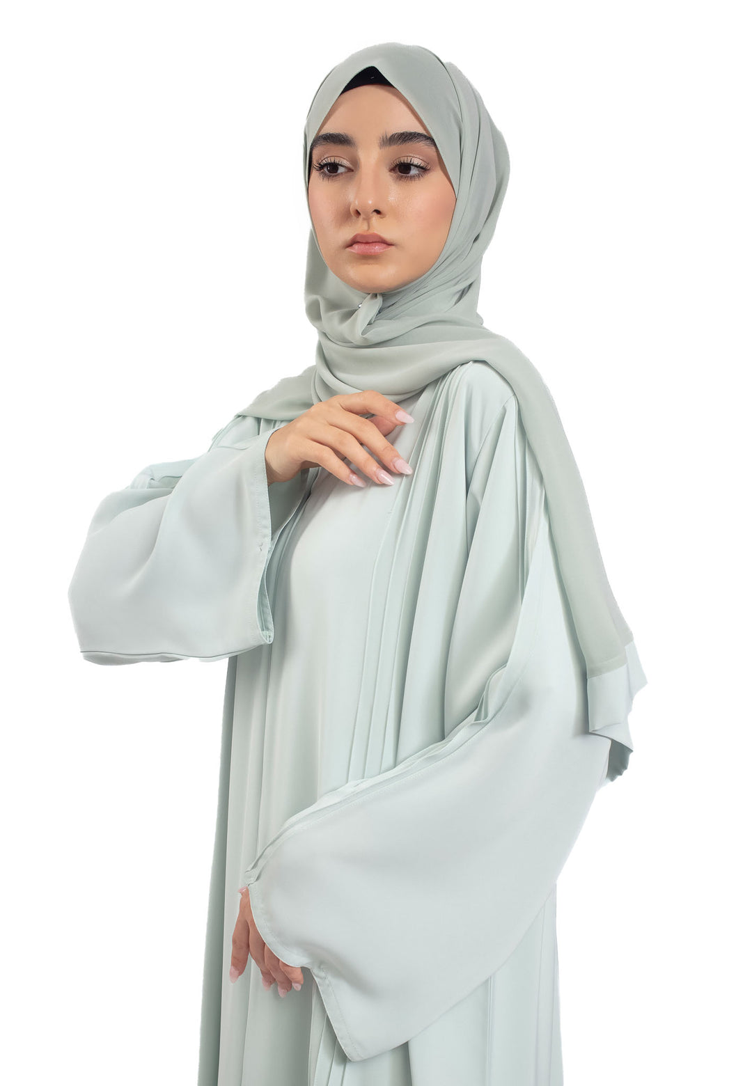 Sage Abaya with Pleats