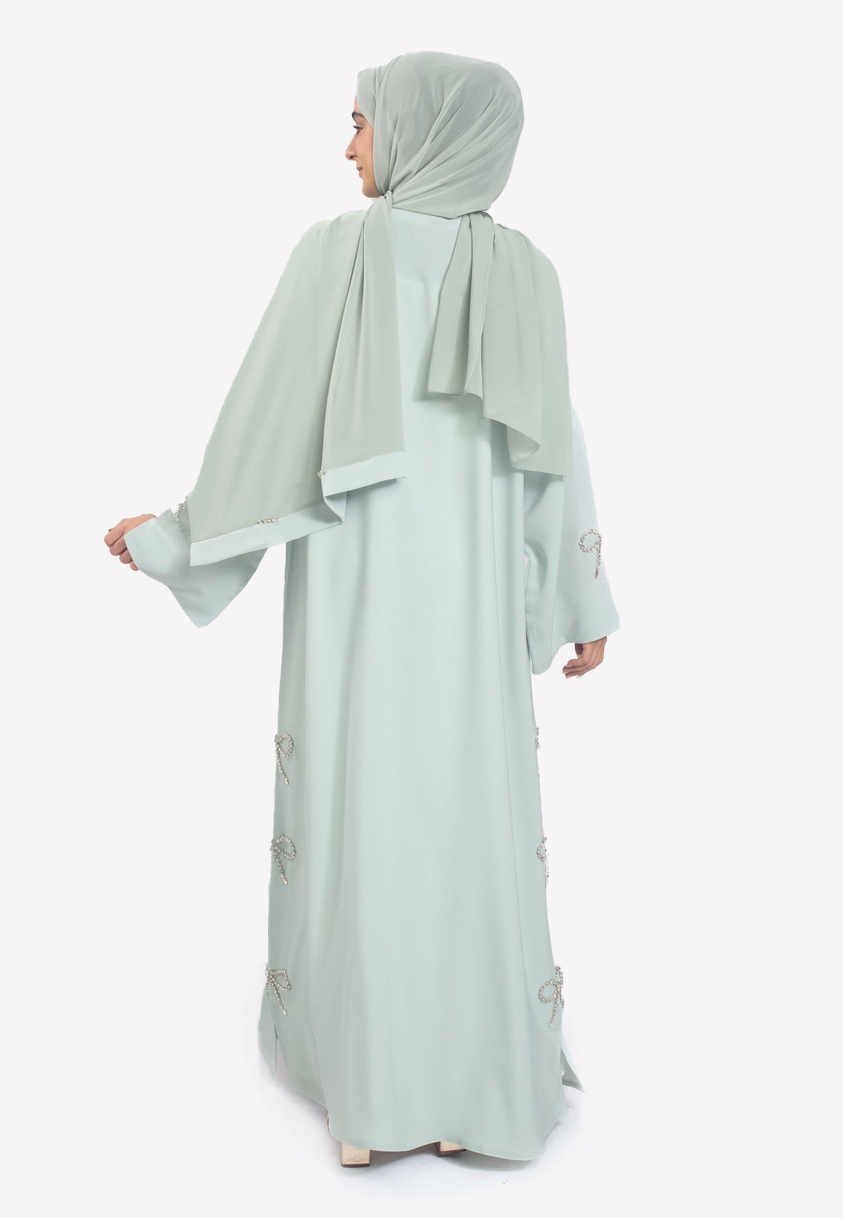 Back - Sage Bow Abaya