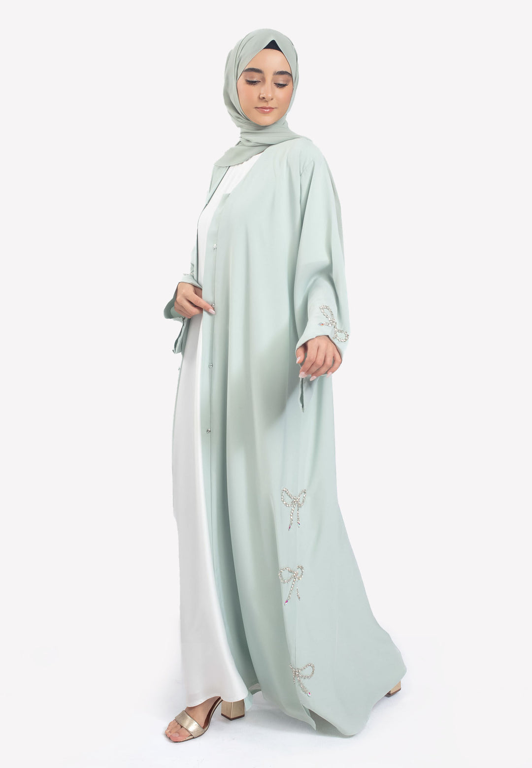 Sage Bow Abaya