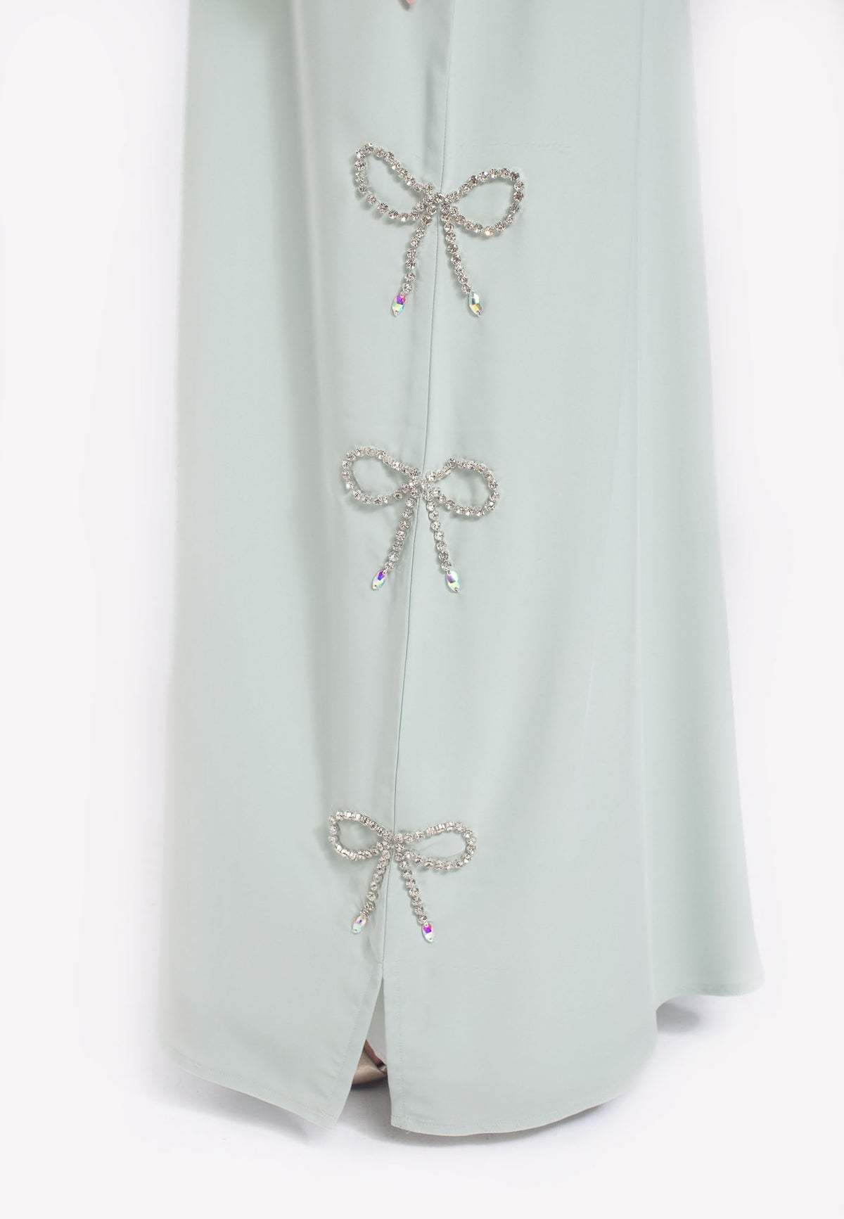 Details - Sage Bow Abaya