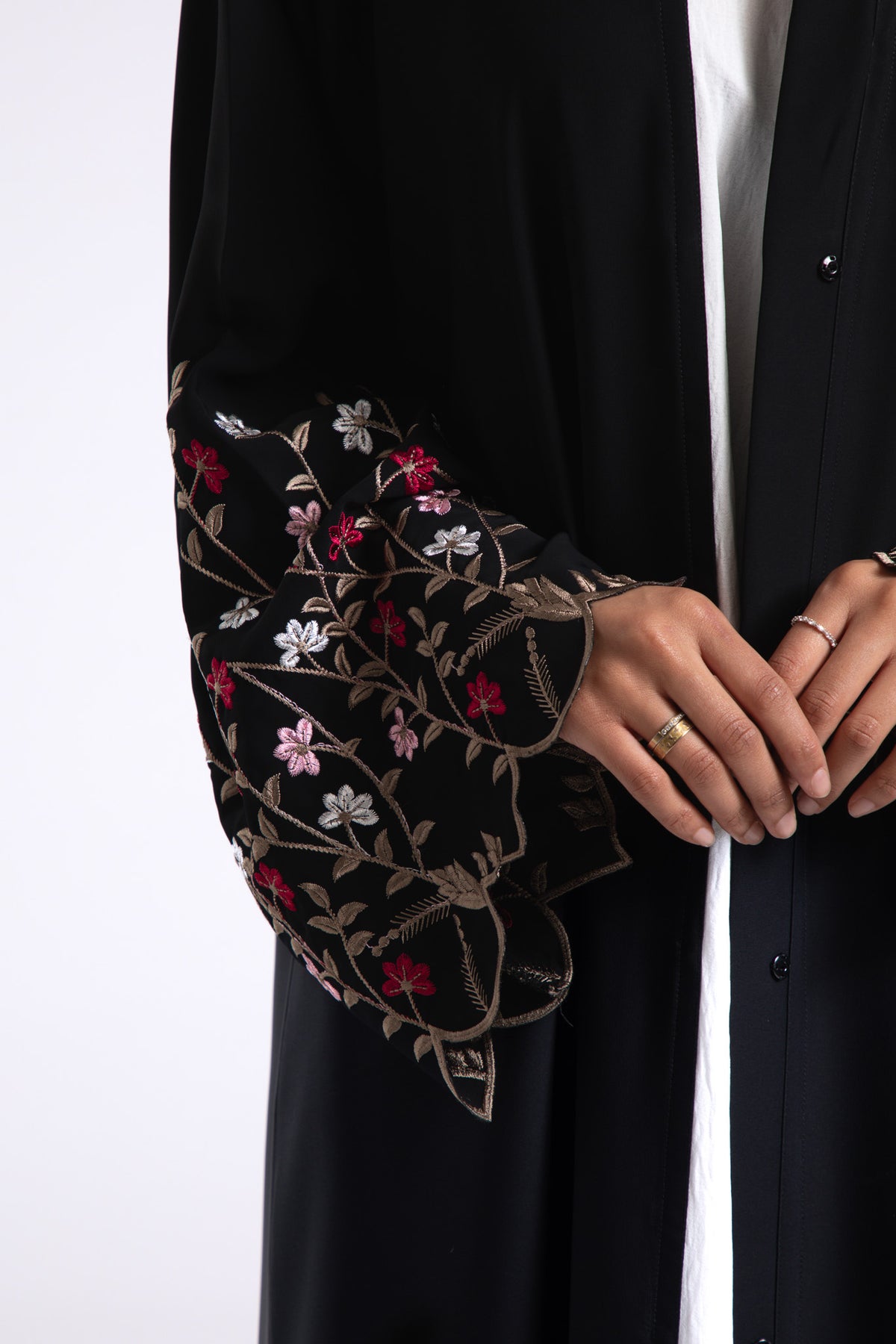 Secret Paradise Bloom Embroidered Open Abaya