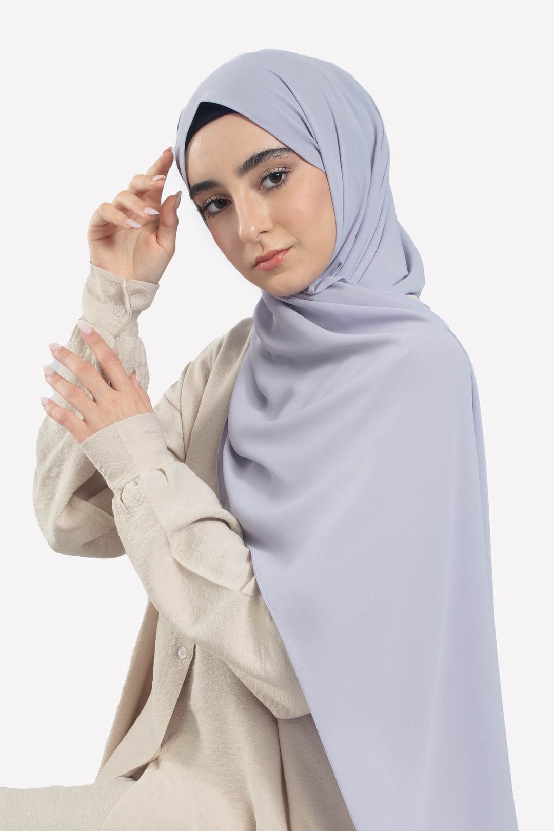 Slate Lavender Georgette Hijab