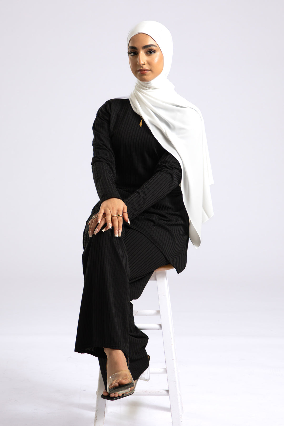 Georgette White Hijab