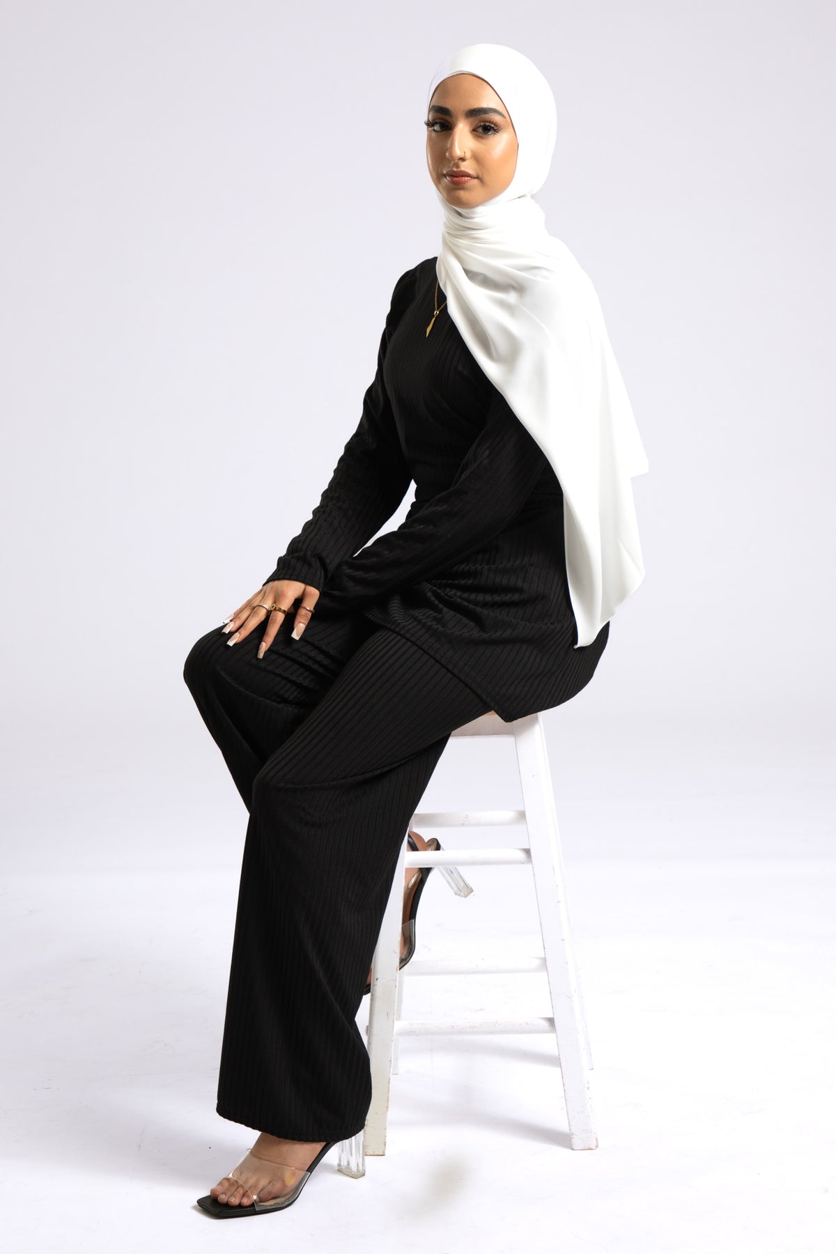 Georgette White Hijab