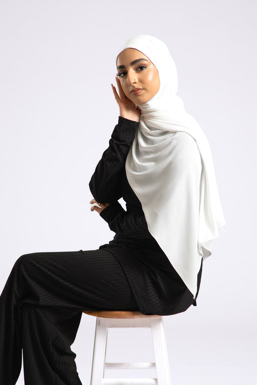 Premium Georgette Crepe Hijab - White