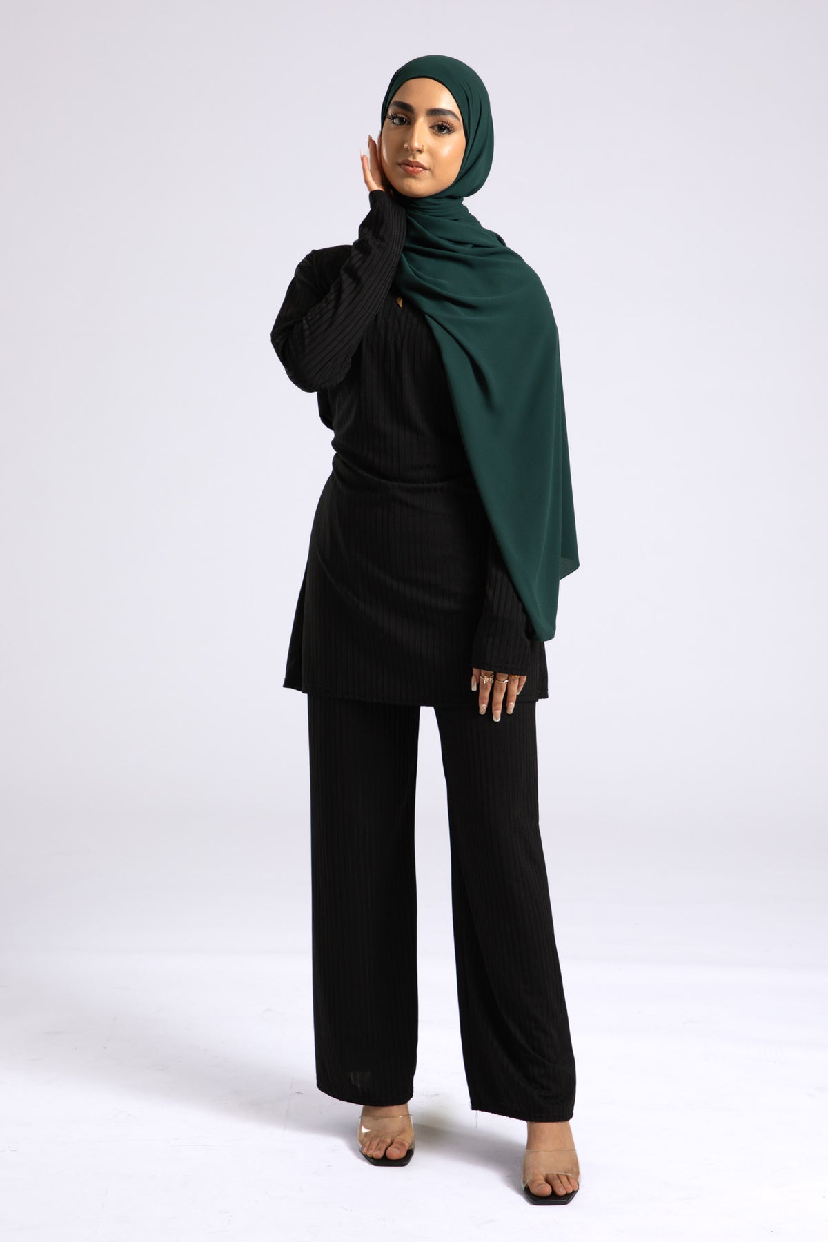 Georgette Forest Green Hijab