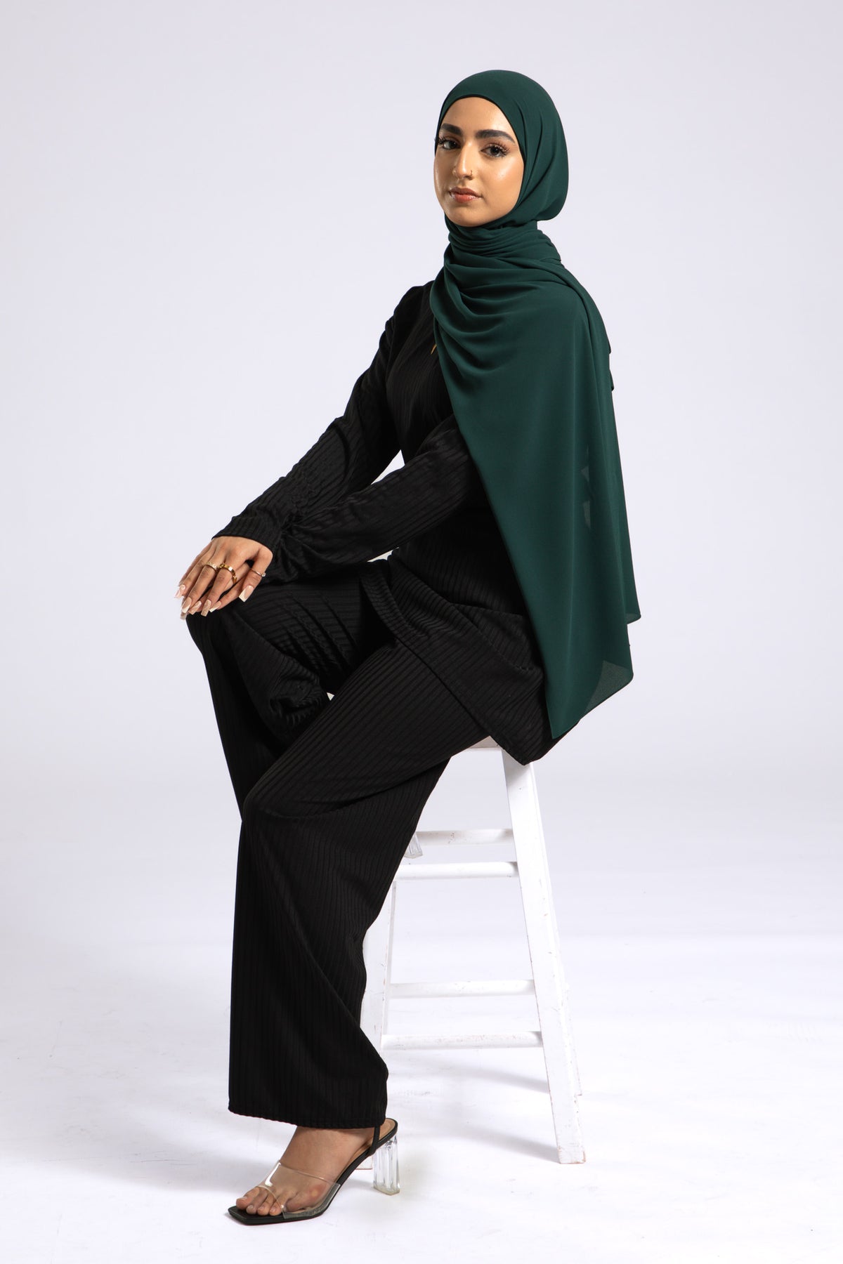 Georgette Forest Green Hijab