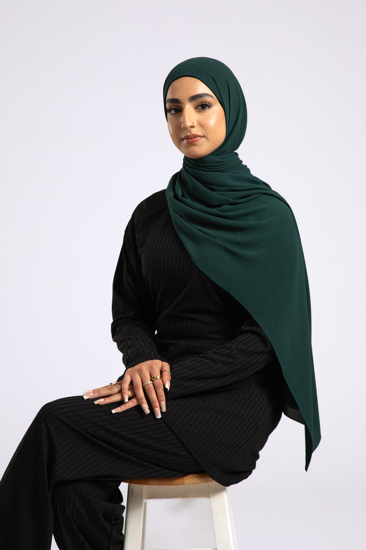 Georgette Forest Green Hijab