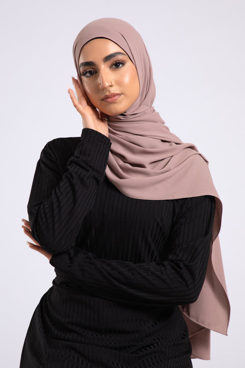 Premium Georgette Crepe Hijab - Mink