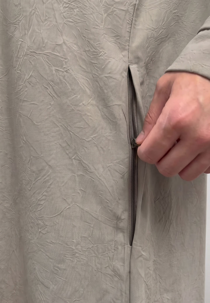 Luxury Taupe Everyday Closed Abaya with Zip Pockets – Crepe