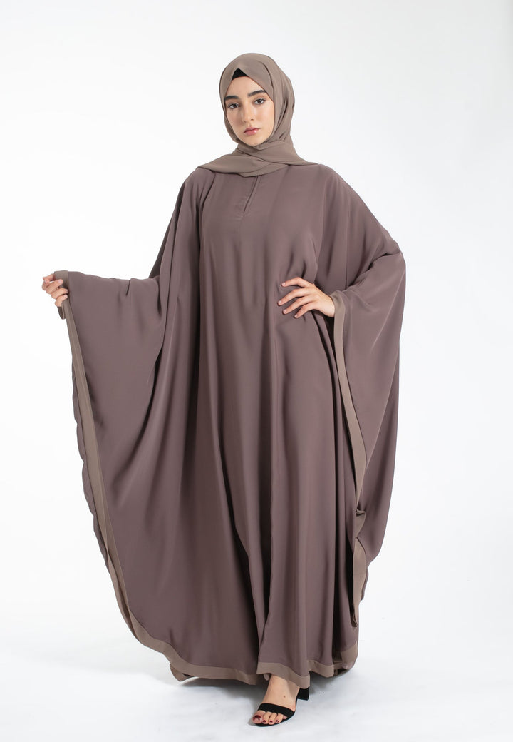 Taupe Butterfly Elegant Abaya