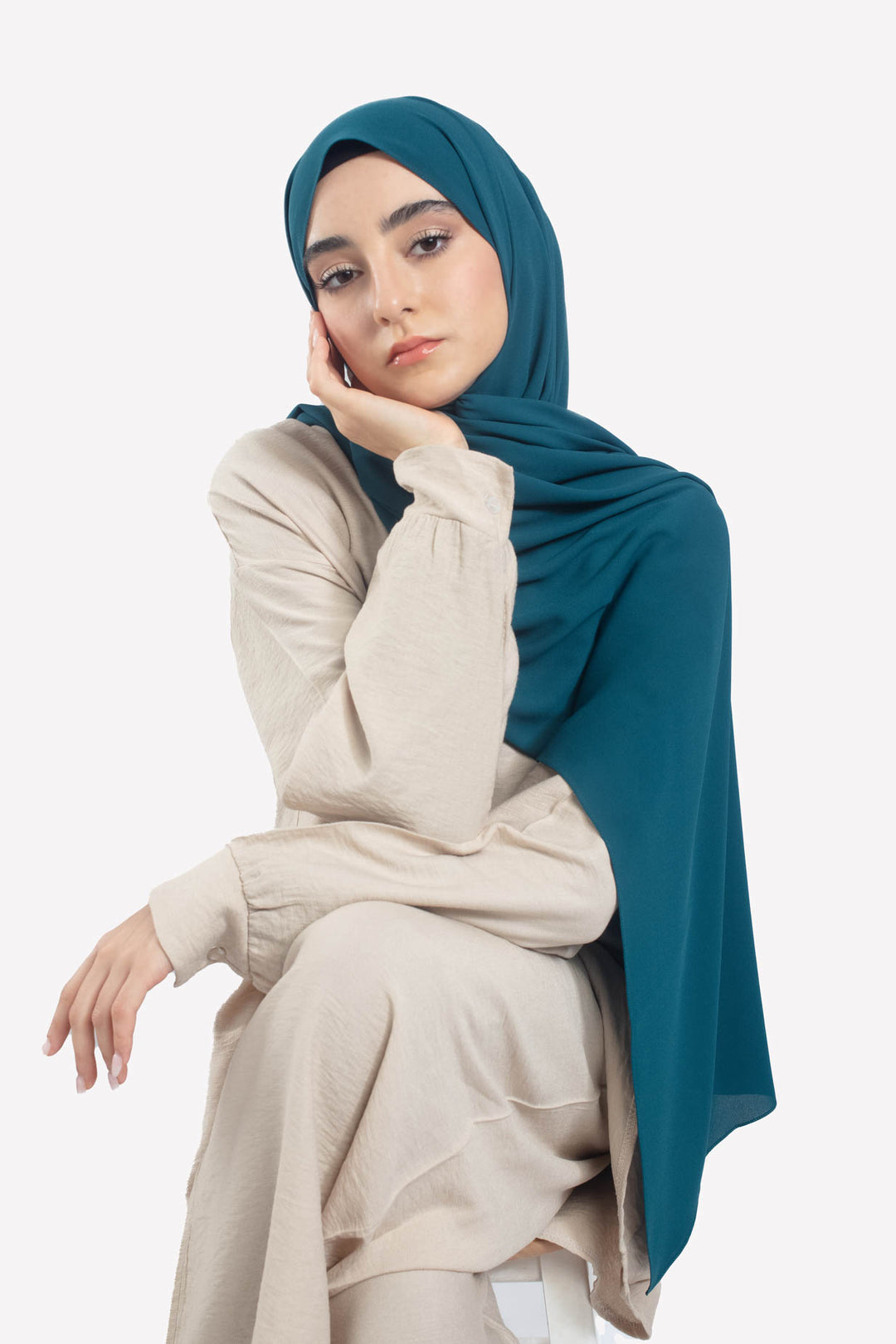 Teal Georgette Hijab