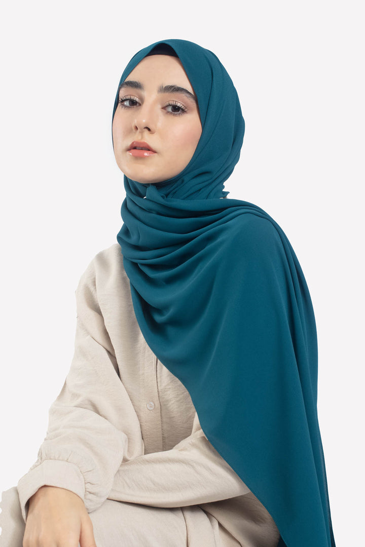 Teal Georgette Hijab