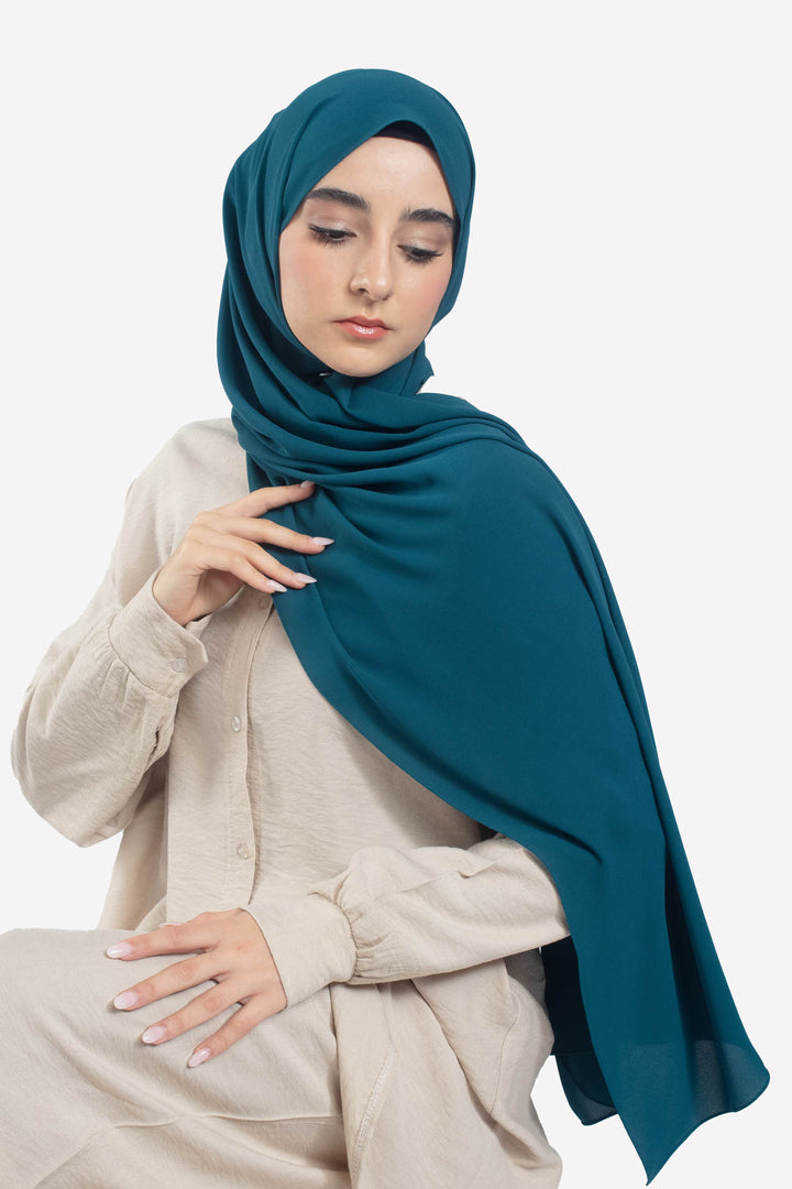 Teal Georgette Hijab