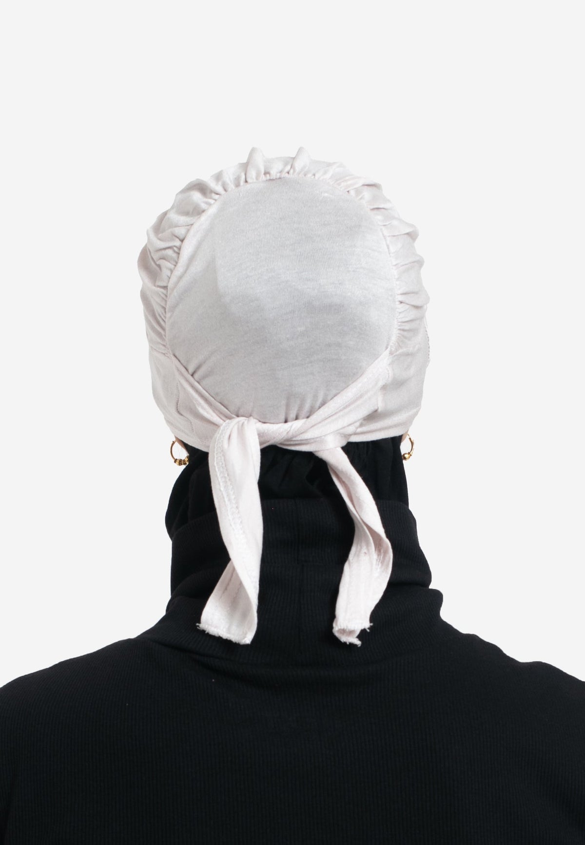 Oat Tie Back Hijab Cap - Back