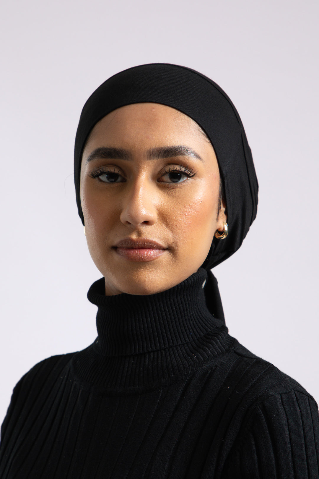 Tie Back Hijab Cap - Black