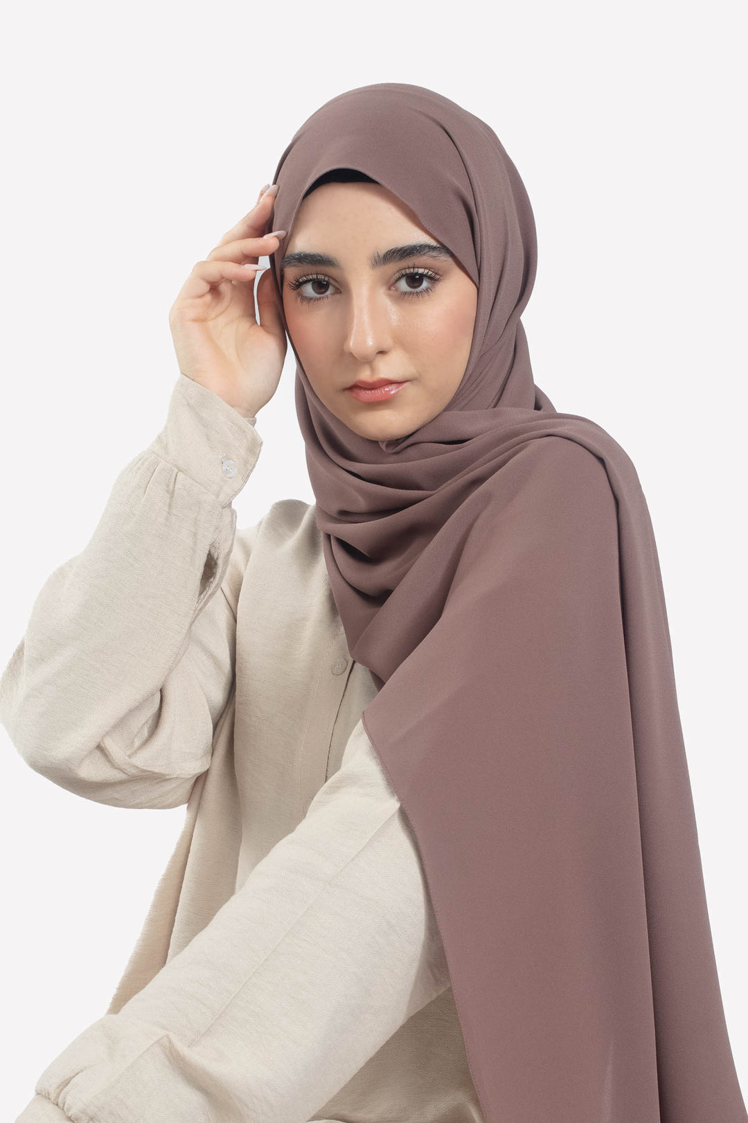 Truffle Georgette Hijab