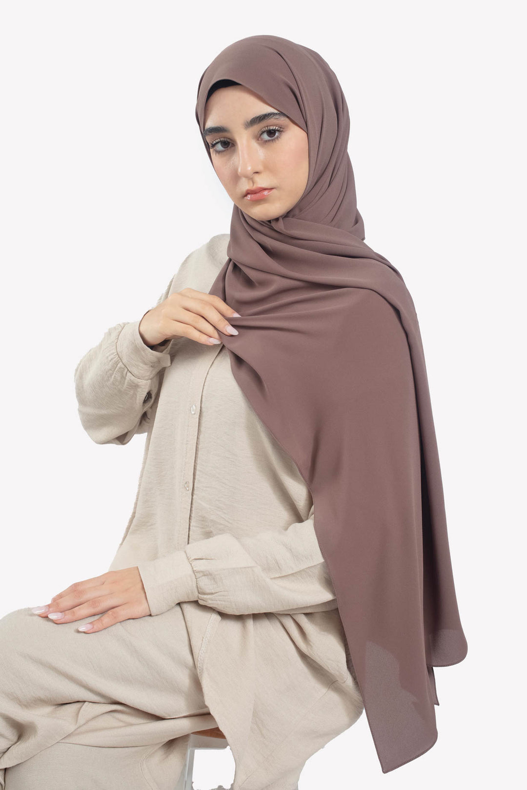 Truffle Georgette Hijab