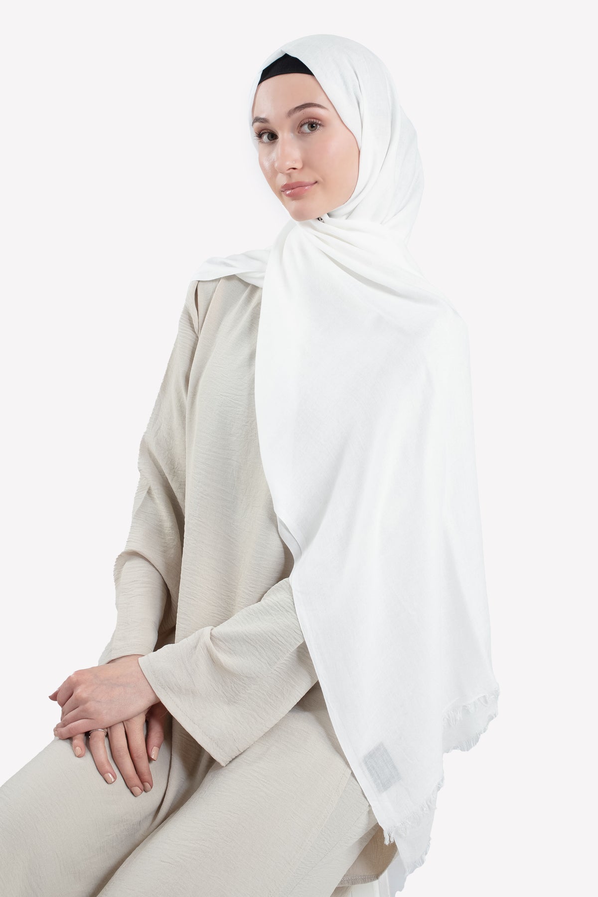White Modal Hijab