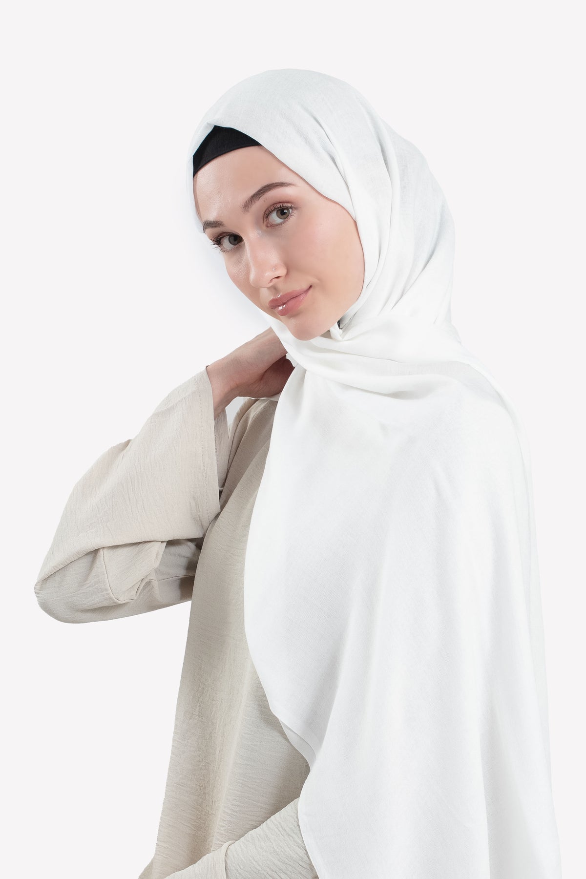White Modal Hijab