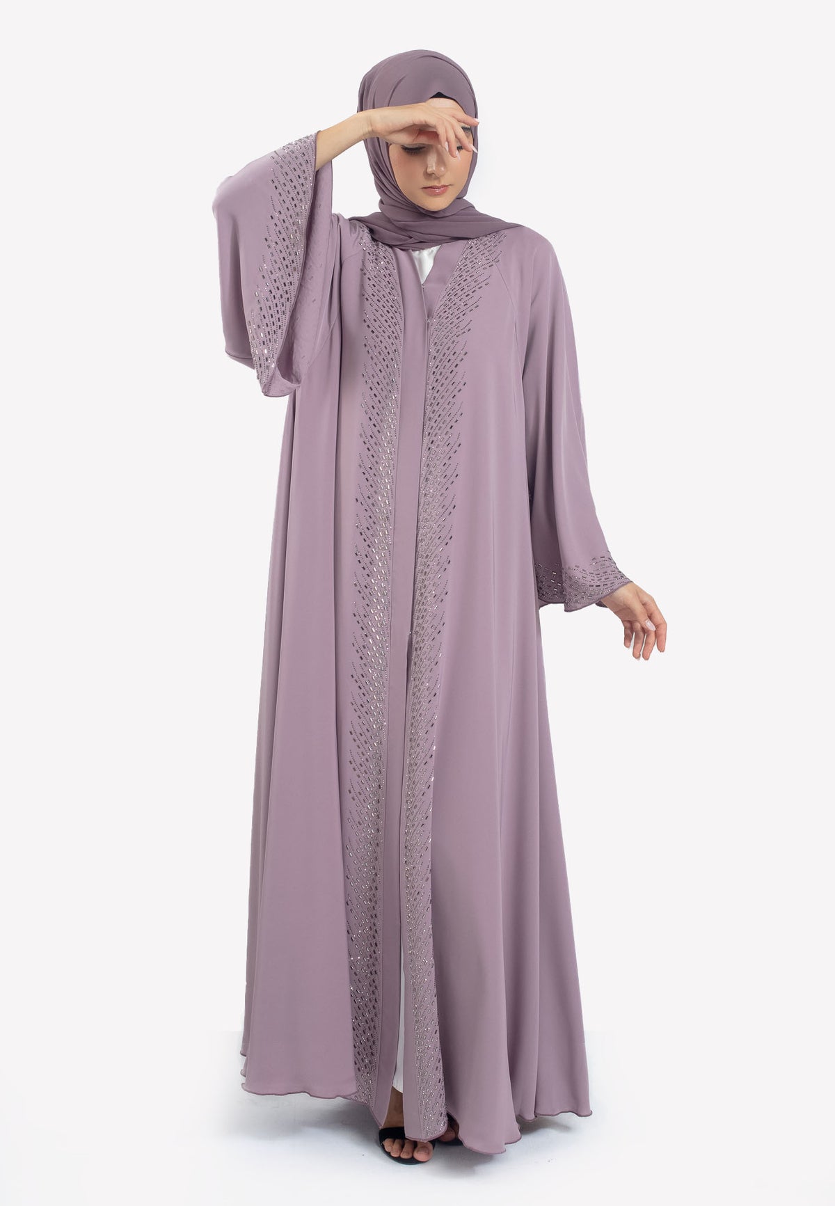 Bell Sleeves - Wisteria Mist Umbrella Abaya