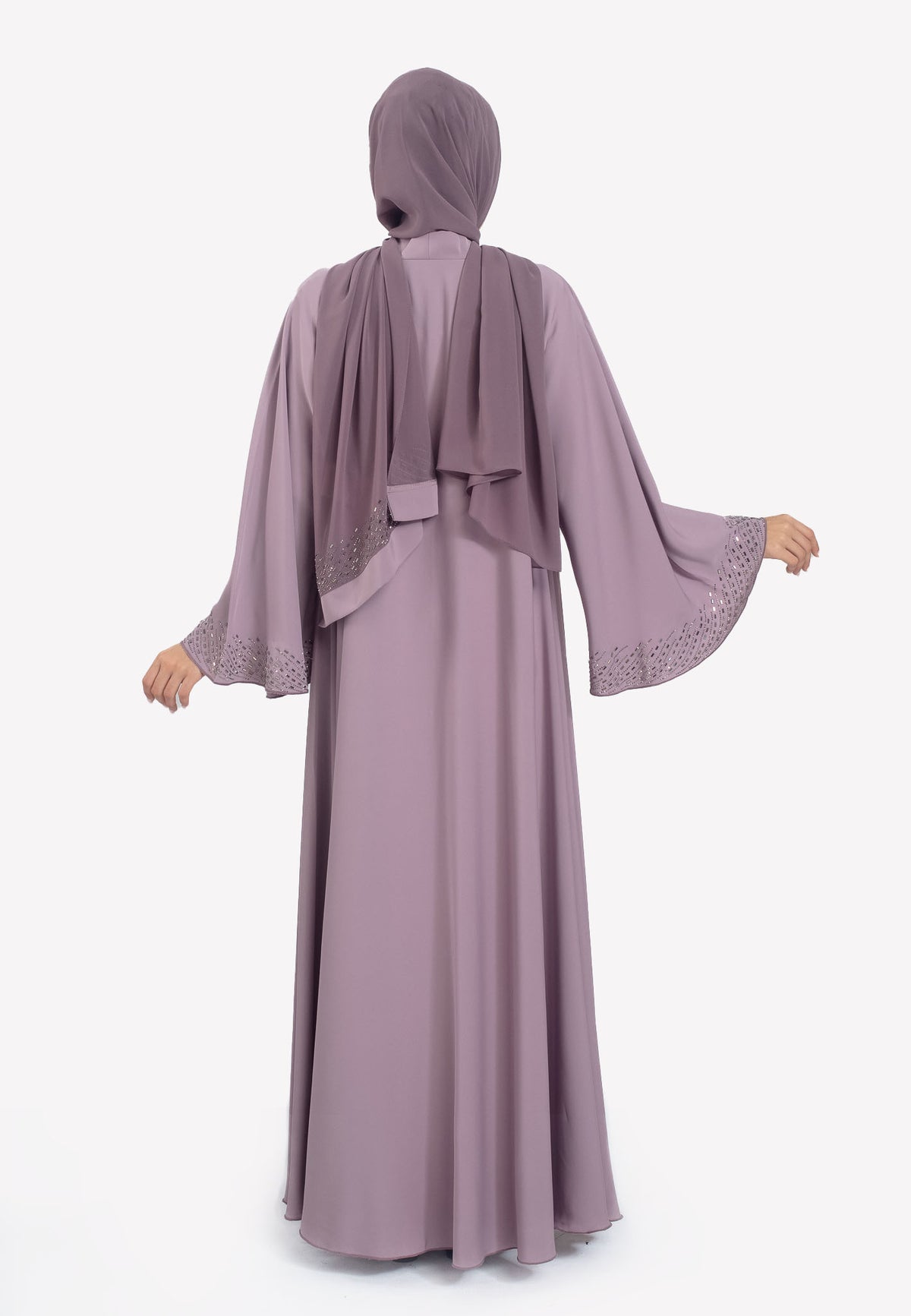 Back - Wisteria Mist Umbrella Abaya