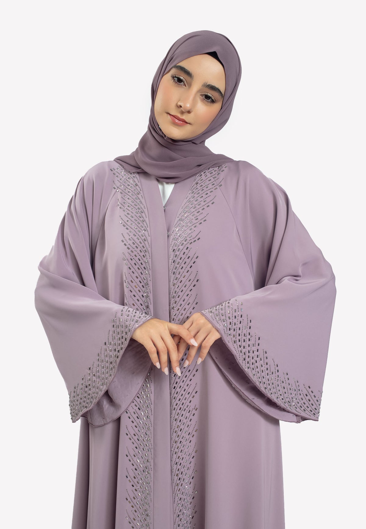 Details - Wisteria Mist Umbrella Abaya