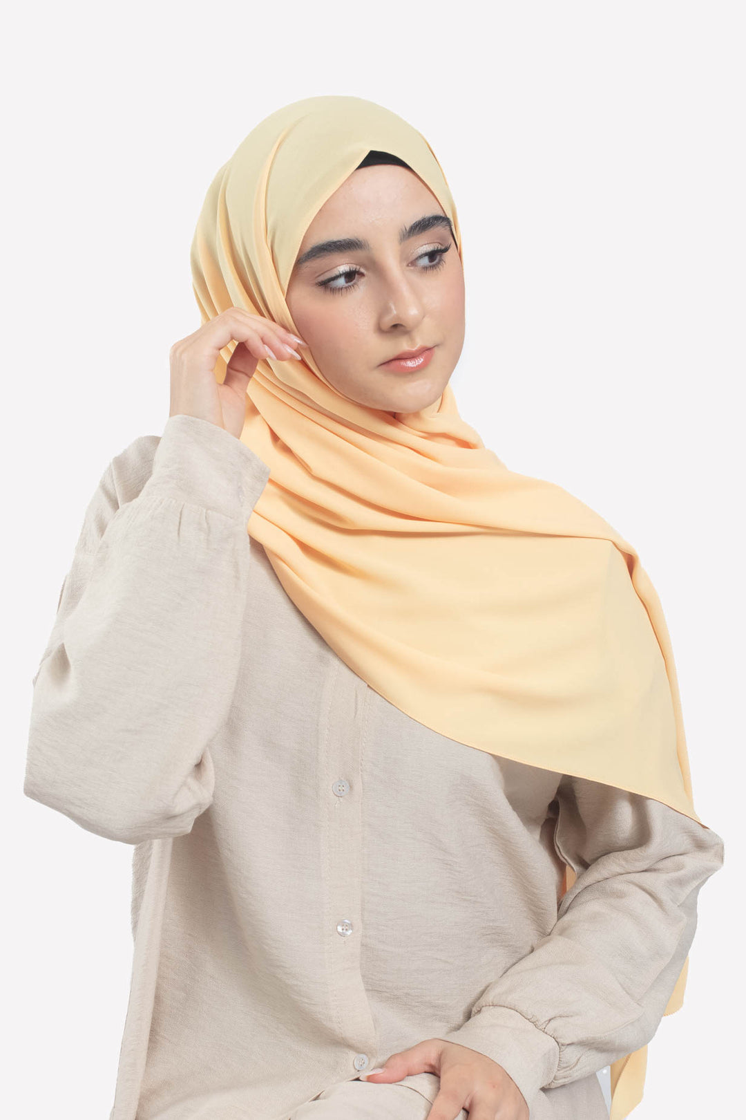 Butter Yellow Georgette Hijab