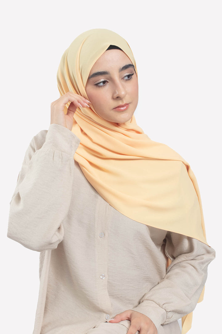 Butter Yellow Georgette Hijab