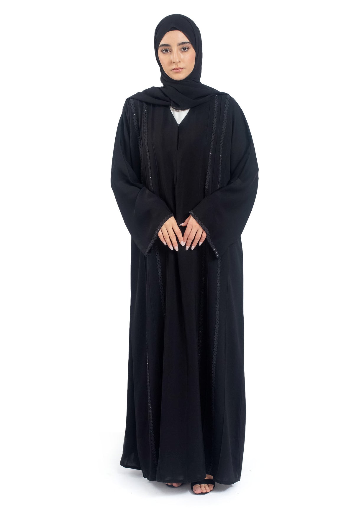 Premium Black Abaya with Lace Detailing