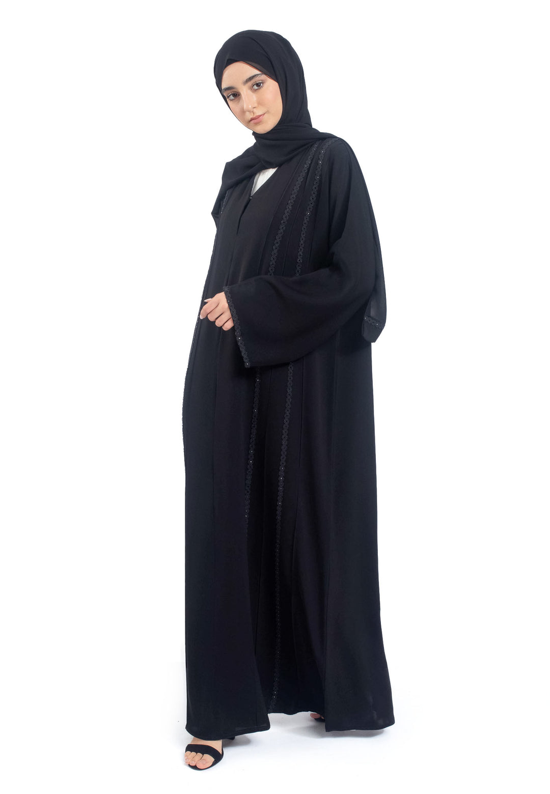 Premium Black Abaya with Lace Detailing