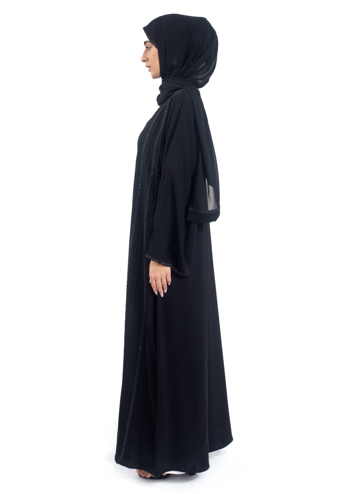 Premium Black Abaya with Lace Detailing