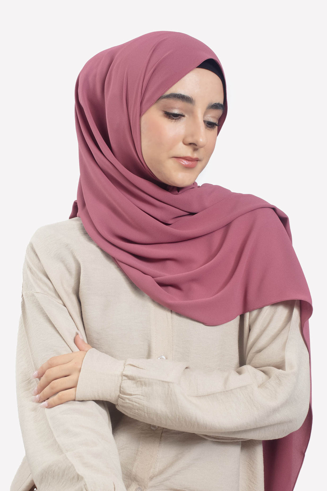 Mauve Georgette Hijab