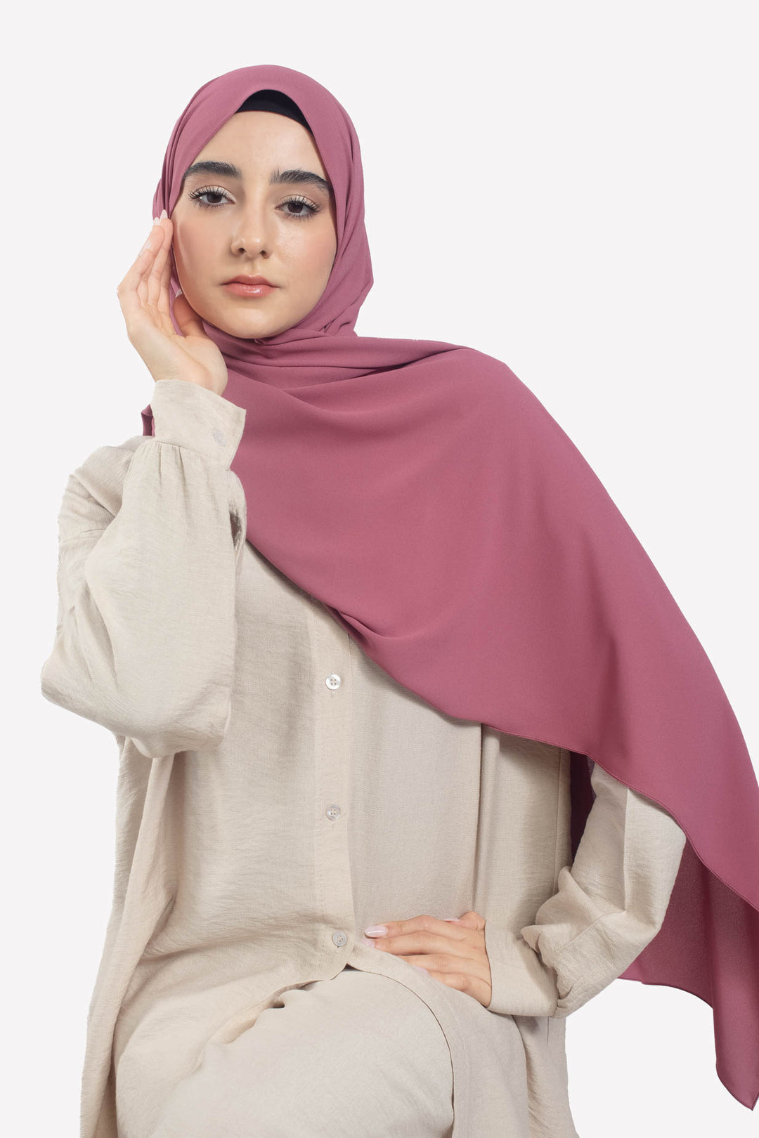 Mauve Georgette Hijab