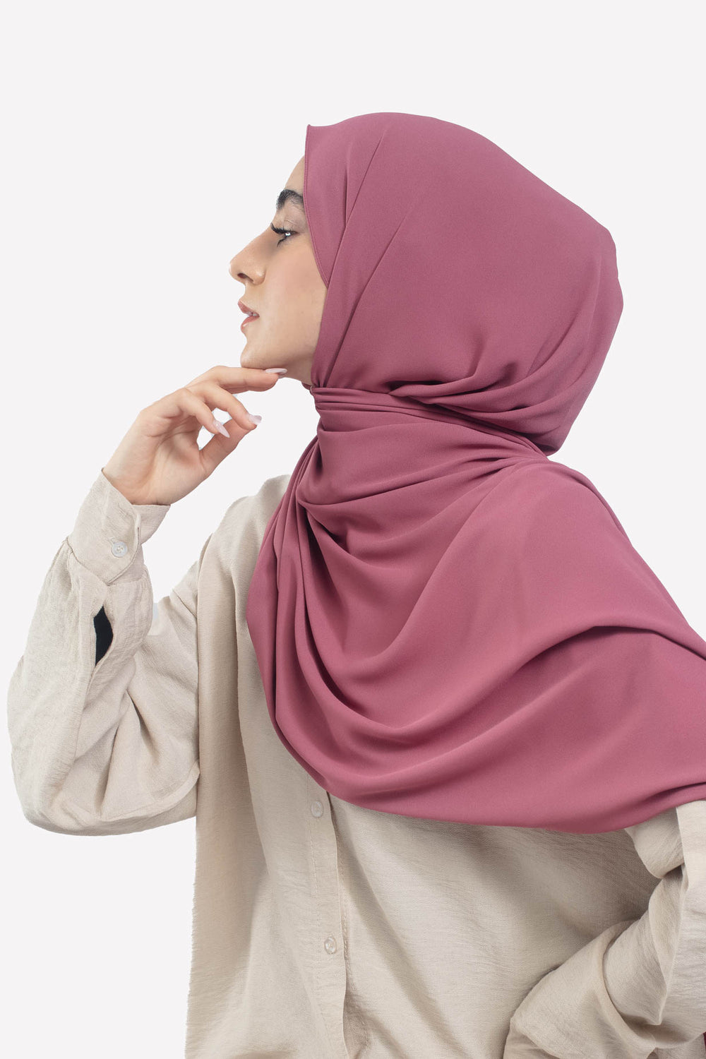 Mauve Georgette Hijab