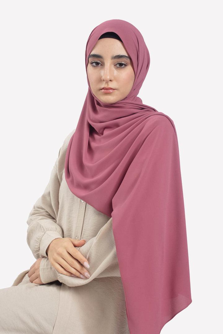Mauve Georgette Hijab