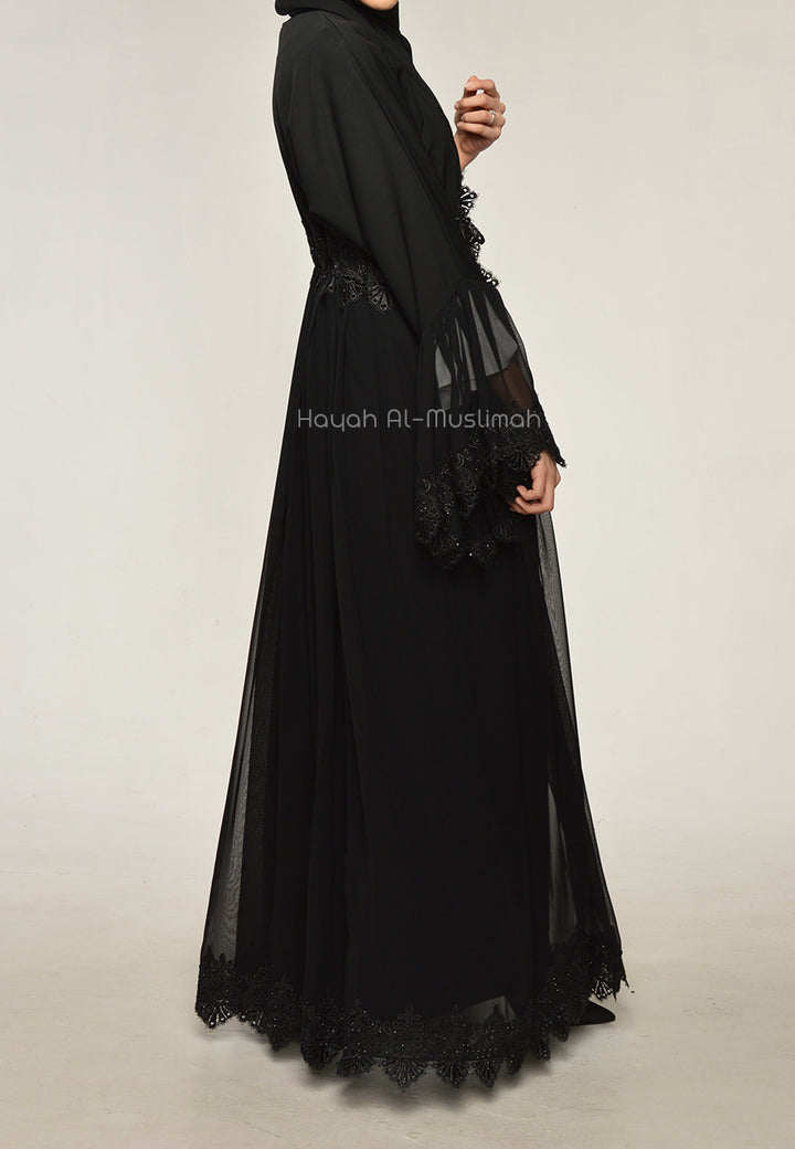 Black Lace Abaya
