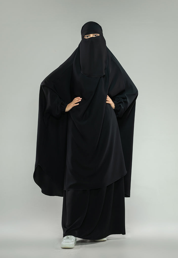 Black Two-Piece Jilbab With Cuff