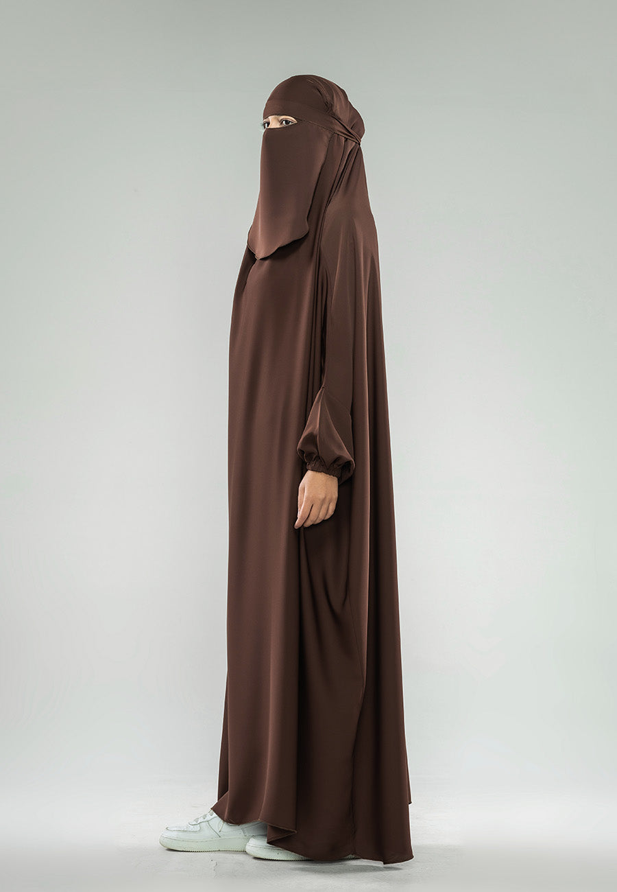 Chocolate Brown One-Piece Full Length Jilbab