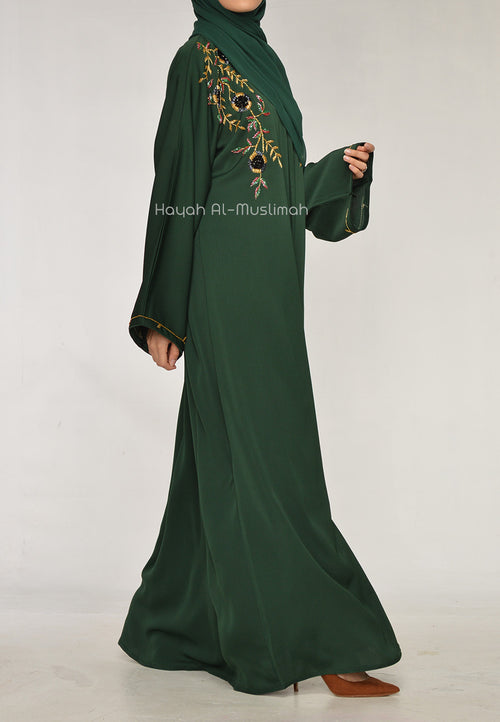 Luxury Malachite Jewels Embellished Abaya (Premium)