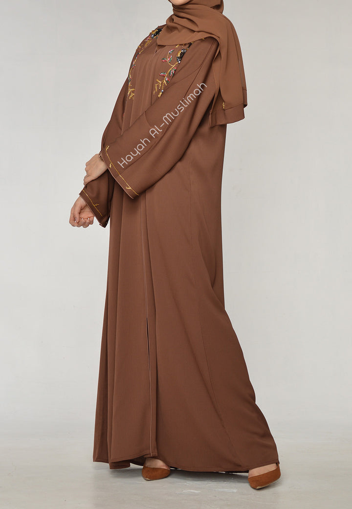 Brown Embellished Abaya Online