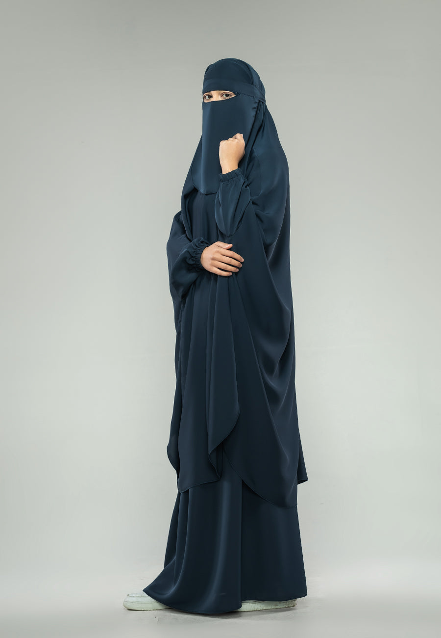 Navy Two-Piece Jilbab With Elasticated Cuff